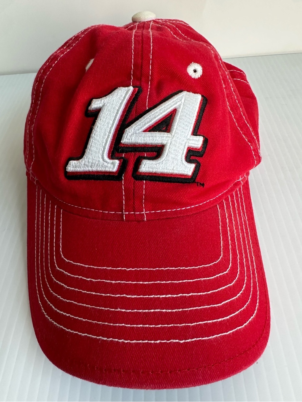 Vintage Nascar Hat Cap Adjustable Back Red Tony Stewart Haas Racing 14